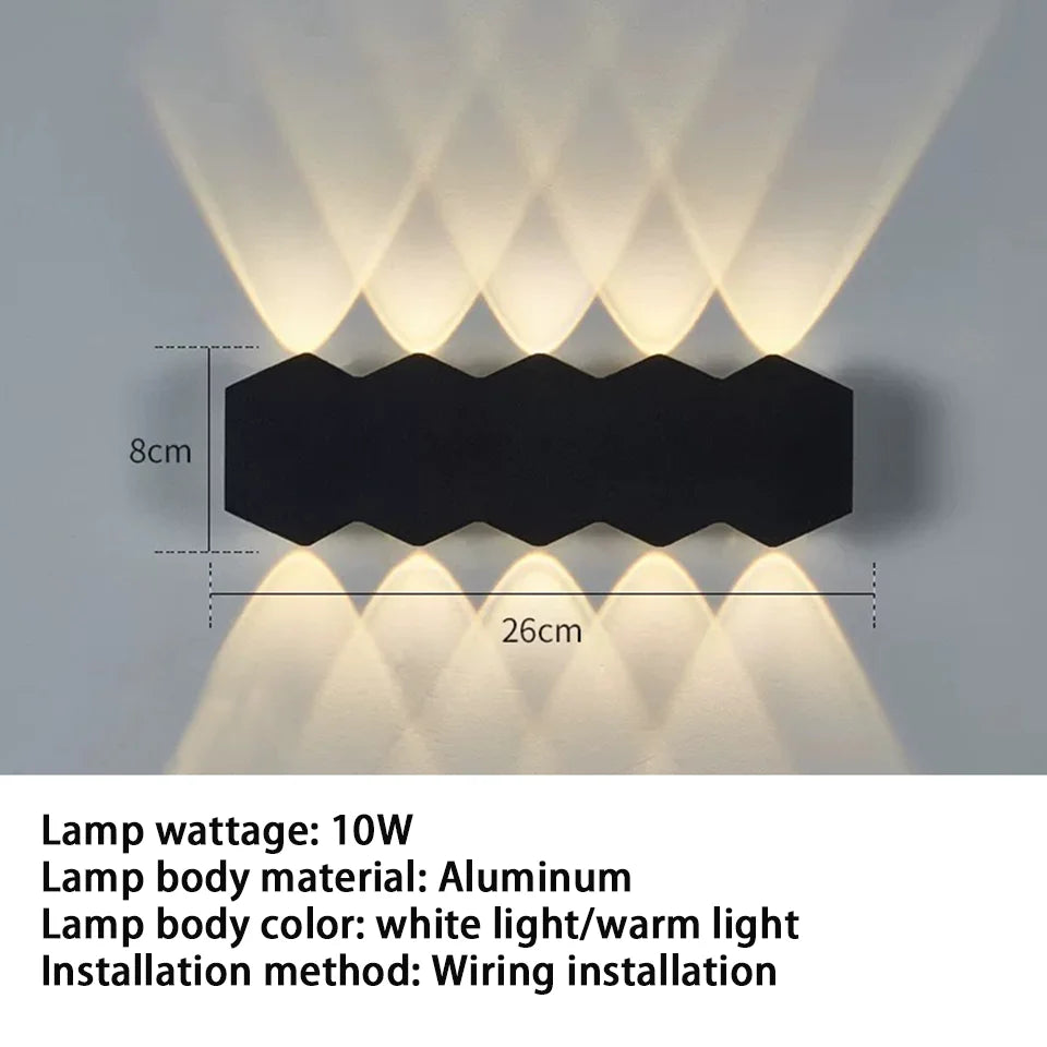 LED Wall Light Outdoor Indoor 2W 4W 6W 8W 10W AC85-265V Up Down White Black Modern Light For Home Garden Bedroom Corridor