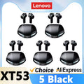 New Lenovo XT53 Bluetooth V5.4 Earphones LED Power Display Gaming Headphones Waterproof Anti-sweat Upgraded Wireless Earbud