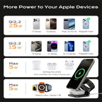 KUXIU X40 Turbo Qi2.2 Certified 25W 3-in-1 MagSafe Foldable Wireless Charging Stand For iphone 17 16 15 14 13/ iWatch/AirPod