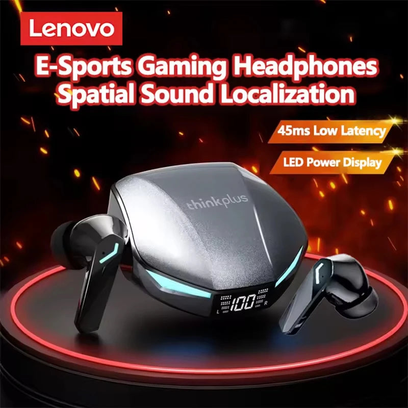 New Lenovo XT53 Bluetooth V5.4 Earphones LED Power Display Gaming Headphones Waterproof Anti-sweat Upgraded Wireless Earbud