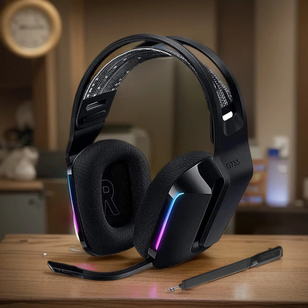 Wireless Gaming Headset Mic Aux 3.5mm Wireless Headphone Replacement Microphone Headset Mic for Logitech G733 Gaming Headphones