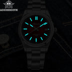 ADDIESDIVE Watch New Sappire Red Gradient Sunburst Dial Luxury NH35 Automatic Watch Waterproof 100m Dress Men Wristwatch AD2071