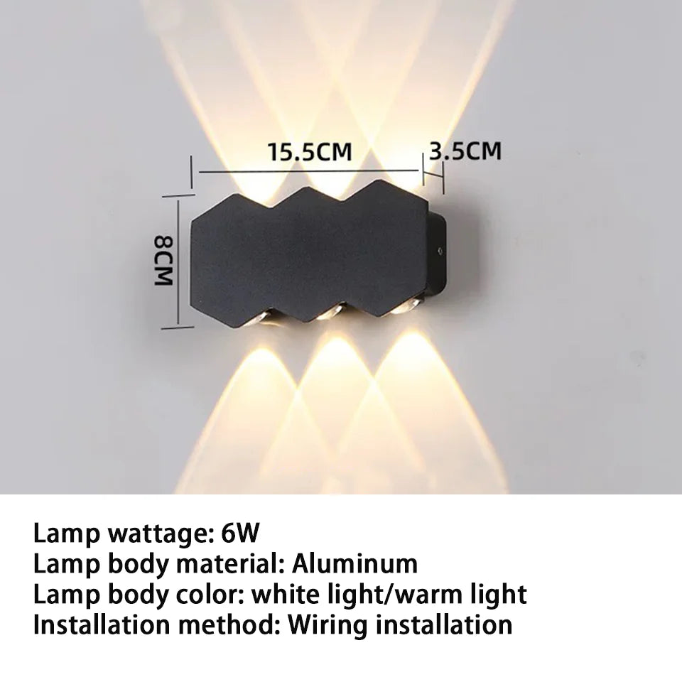 LED Wall Light Outdoor Indoor 2W 4W 6W 8W 10W AC85-265V Up Down White Black Modern Light For Home Garden Bedroom Corridor