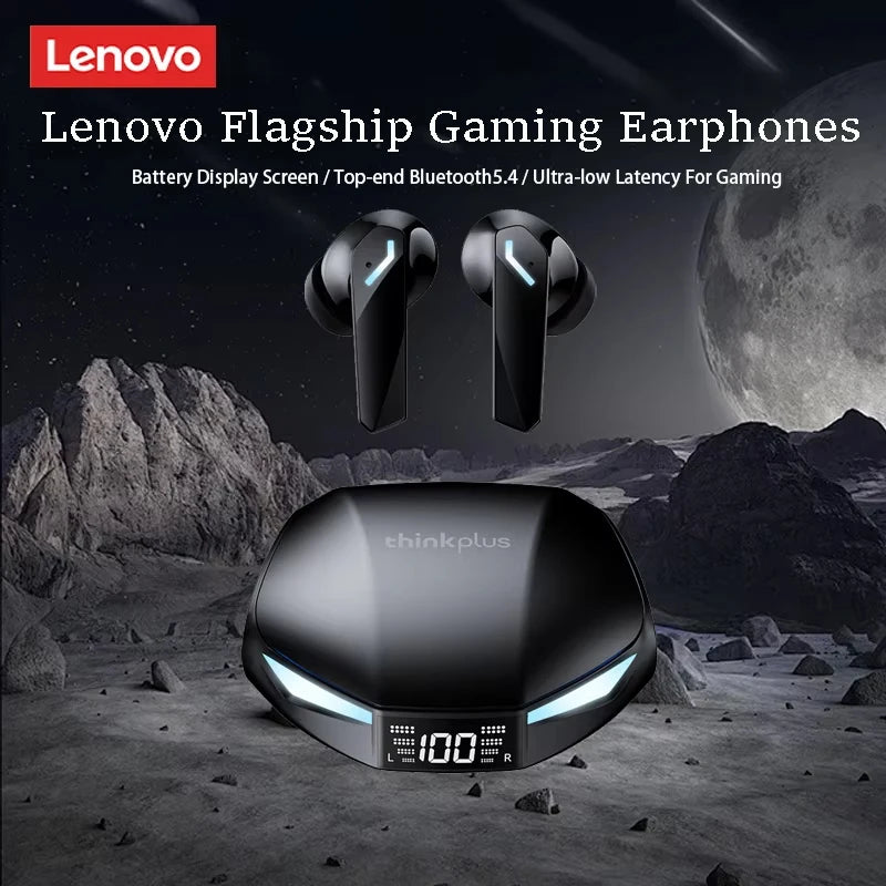 New Lenovo XT53 Bluetooth V5.4 Earphones LED Power Display Gaming Headphones Waterproof Anti-sweat Upgraded Wireless Earbud