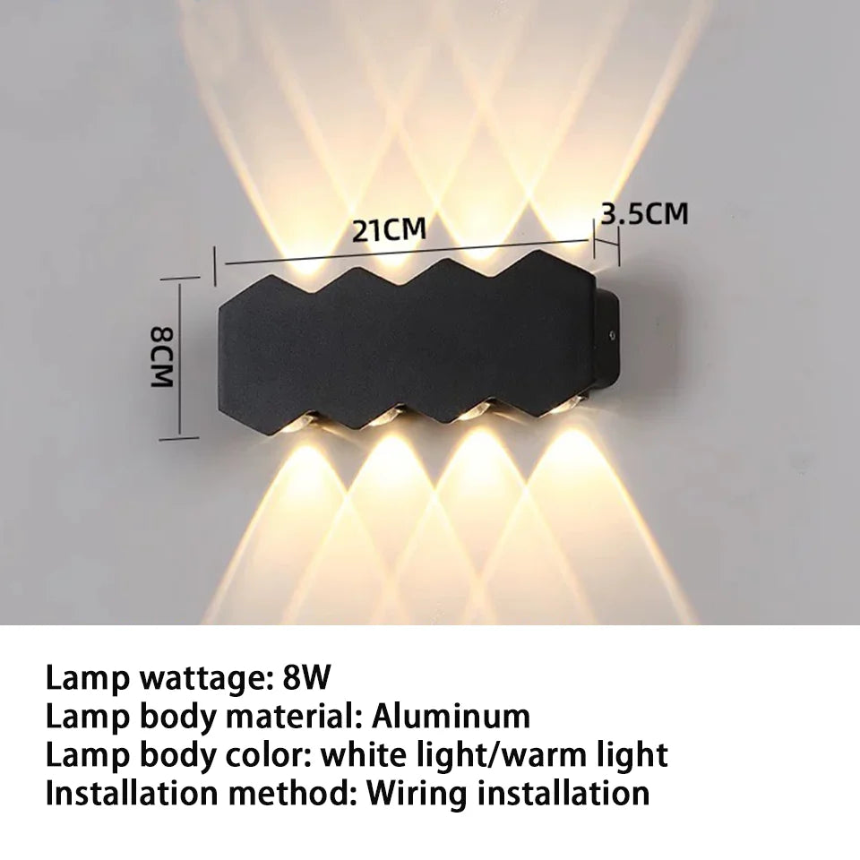 LED Wall Light Outdoor Indoor 2W 4W 6W 8W 10W AC85-265V Up Down White Black Modern Light For Home Garden Bedroom Corridor