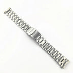 18/20/22/24 Stainless Steel Solid Strap Curved End Double Safety Folding Buckle Universal Replace Watch Band Bracelet for Seiko