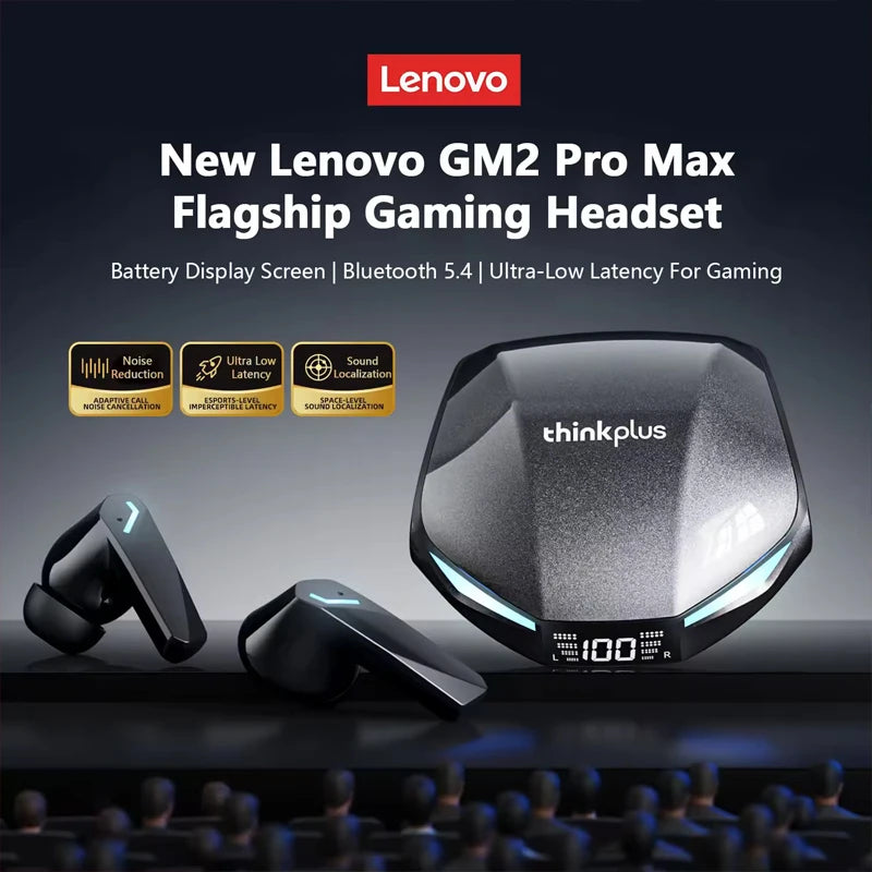 New Lenovo XT53 Bluetooth V5.4 Earphones LED Power Display Gaming Headphones Waterproof Anti-sweat Upgraded Wireless Earbud