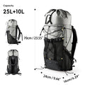 BISINNA Camping Backpack 25+10L Ultralight Travel Bag for Men Women Large Capacity Outdoor Sports Climbing Hiking Backpack