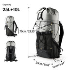 BISINNA Camping Backpack 25+10L Ultralight Travel Bag for Men Women Large Capacity Outdoor Sports Climbing Hiking Backpack