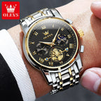 OLEVS 2859  Luxury Stainless Steel Waterproof Quartz Watch for Men Chronograph Luminous Mens Wristwatches Relojes Para Hombre