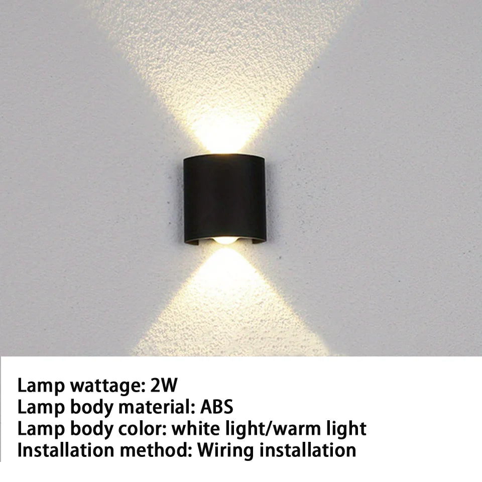 LED Wall Light Outdoor Indoor 2W 4W 6W 8W 10W AC85-265V Up Down White Black Modern Light For Home Garden Bedroom Corridor