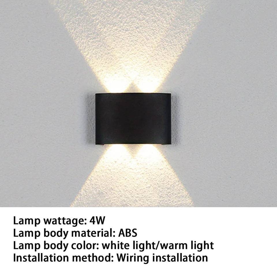 LED Wall Light Outdoor Indoor 2W 4W 6W 8W 10W AC85-265V Up Down White Black Modern Light For Home Garden Bedroom Corridor