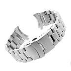18/20/22/24 Stainless Steel Solid Strap Curved End Double Safety Folding Buckle Universal Replace Watch Band Bracelet for Seiko