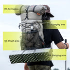 BISINNA Camping Backpack 25+10L Ultralight Travel Bag for Men Women Large Capacity Outdoor Sports Climbing Hiking Backpack