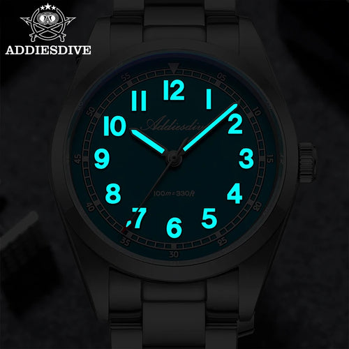 ADDIESDIVE Elegant Analog Watch BGW9 Luminous Sapphire Crystal Quartz Watches Stainless Steel AD2521 Male Clock Waterproof Watch