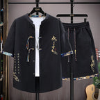 Shirts + shorts Men's Casual Sets 2025 new style summer fashion Sportswear  Male Fashion shorts and shirts men full size M-4XL ﻿