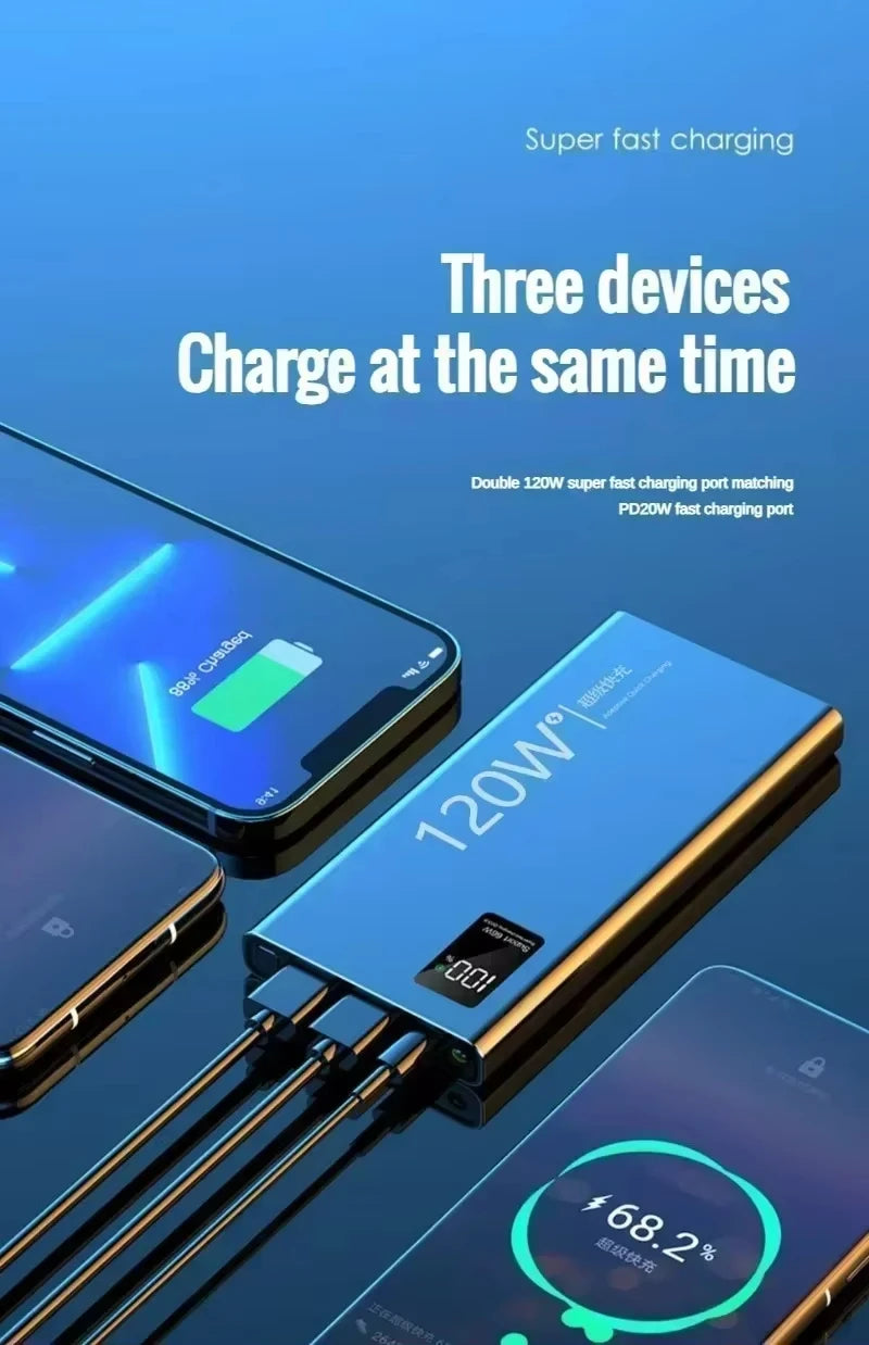 Oneplus CCC Certification Powerbank 120W Fast Charging 200000mAh High Capacity Power Bank Portable External Battery For Iphone