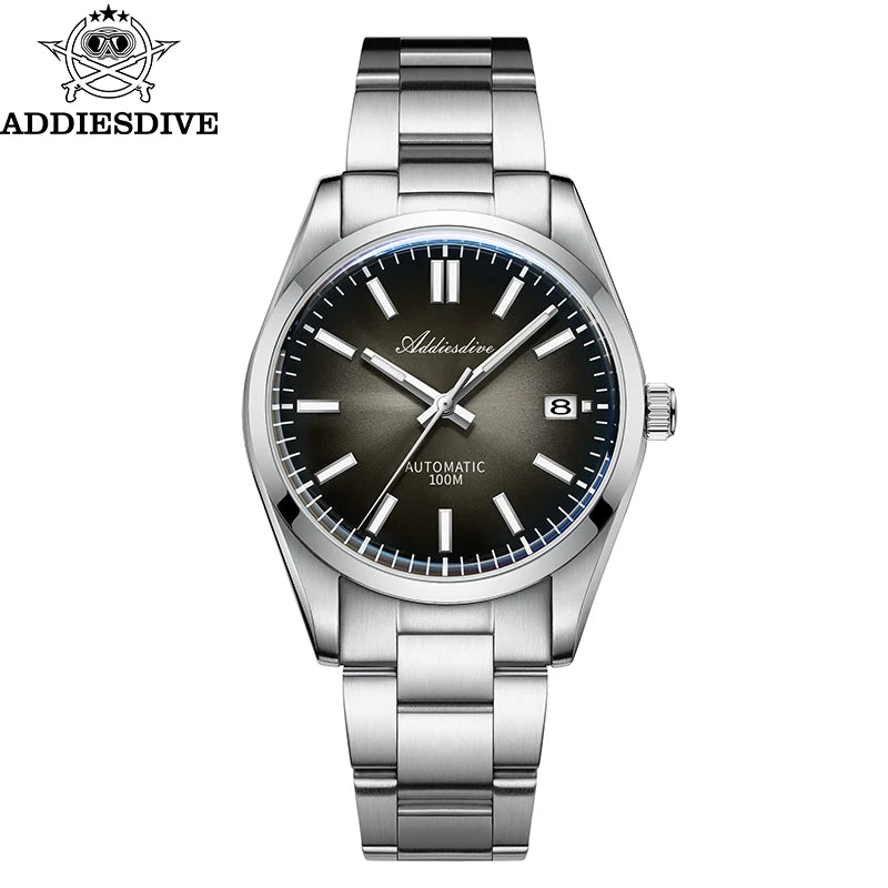 ADDIESDIVE Watch New Sappire Red Gradient Sunburst Dial Luxury NH35 Automatic Watch Waterproof 100m Dress Men Wristwatch AD2071