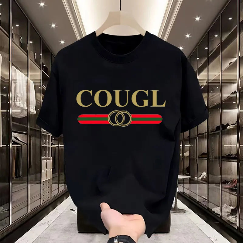 High-end Light Luxury Short-sleeved T-shirt for Men, A New Summer Fashion and Versatile Half-sleeved Round-neck Top for Men