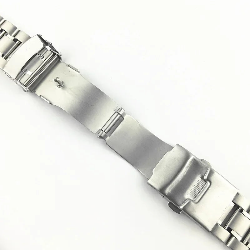 18/20/22/24 Stainless Steel Solid Strap Curved End Double Safety Folding Buckle Universal Replace Watch Band Bracelet for Seiko