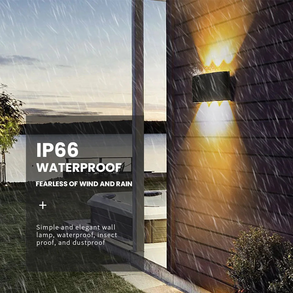 LED Wall Light Outdoor Indoor 2W 4W 6W 8W 10W AC85-265V Up Down White Black Modern Light For Home Garden Bedroom Corridor